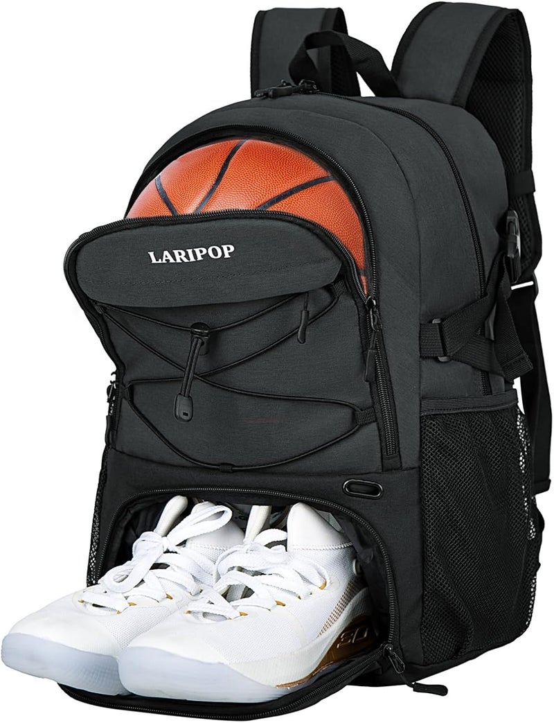 LARIPOP Basketball Bag,Basketball Backpack with Shoe Compartment and Ball Holder,Sport Bags for Soccer,Volleyball,Gym,Travel - Image 1